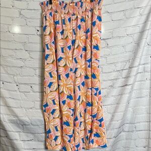 Michelle McDowell Floral Elastic Big Leg Pants Size XX-Large Excellent Condition